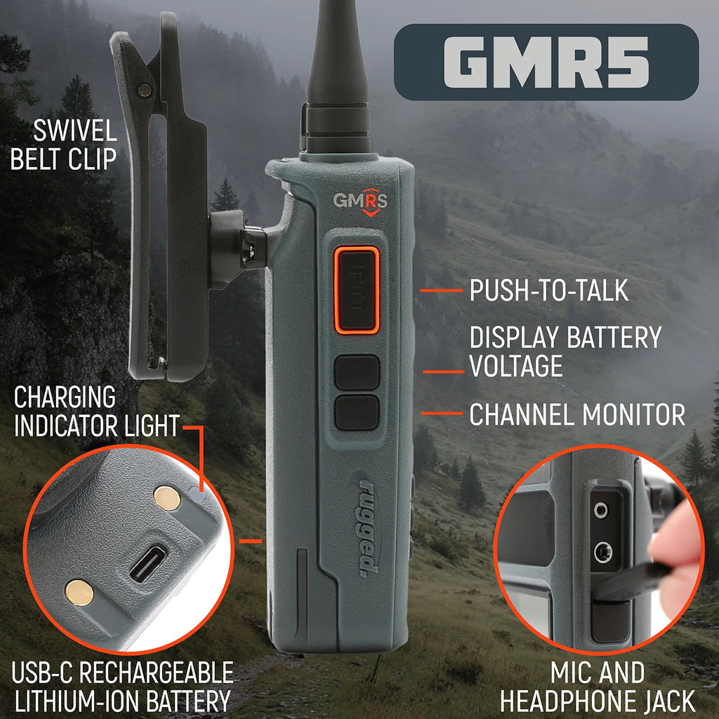 GMR5 - 5W GMRS Handheld Radio - 2 Pack