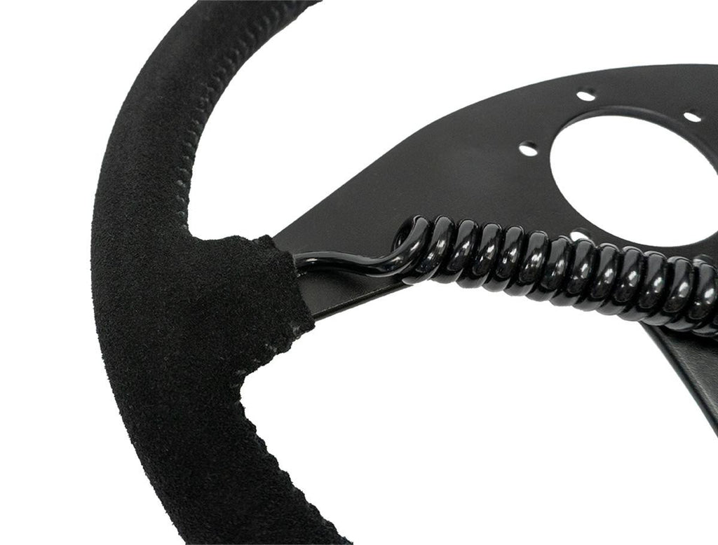 Heated Flat Suede Steering Wheel, Black