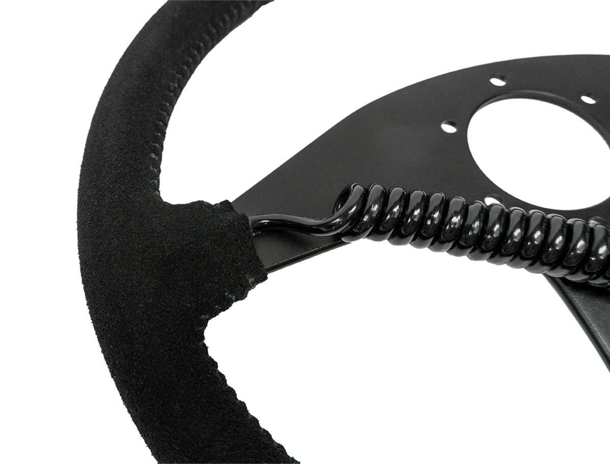 Heated Flat Suede Steering Wheel, Black
