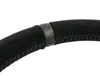 Heated Flat Suede Steering Wheel, Black