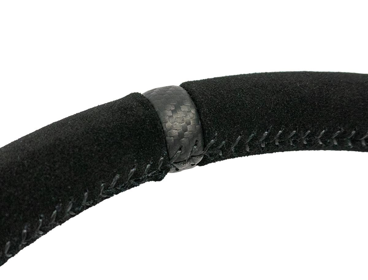 Heated Flat Suede Steering Wheel, Black