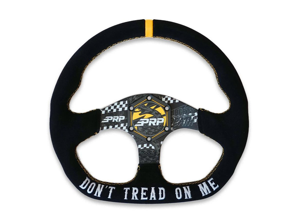 Don’t Tread on Me Comp-R Suede Steering Wheel (D-Shaped)