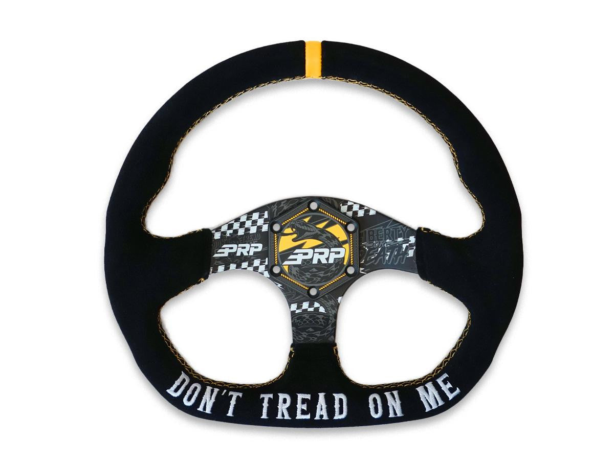 Don’t Tread on Me Comp-R Suede Steering Wheel (D-Shaped)