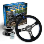 PRP Deep Dish Suede Steering Wheel Kit with Quick Release Hub with Universal Weld on Adaptor