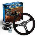 PRP Deep Dish Suede Steering Wheel Kit with Quick Release Hub for Yamaha YXZ, Viking, Wolverine, Rhino