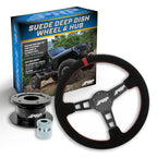 PRP Deep Dish Suede Steering Wheel Kit with Quick Release Hub with Universal Weld on Adaptor