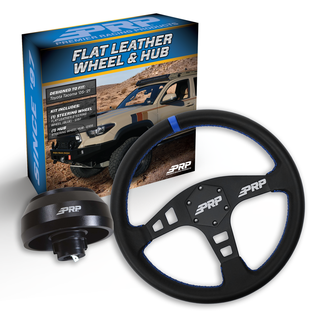 PRP Flat Leather Steering Wheel Kit with Tacoma Hub