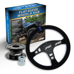 PRP Flat Suede Steering Wheel Kit with Quick Release Hub with Universal Weld on Adaptor