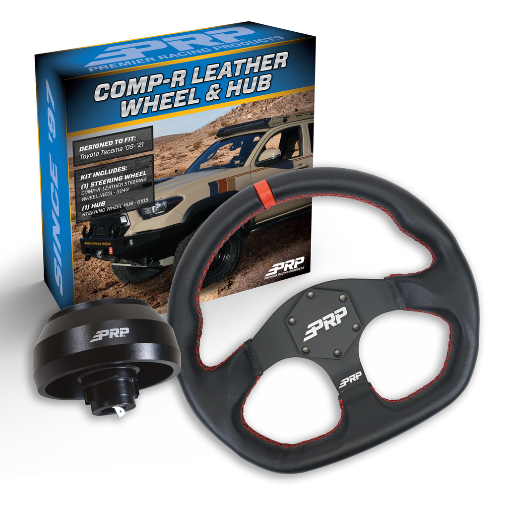 PRP Leather D-Shape Steering Wheel Kit with Tacoma Hub