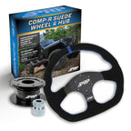 PRP Suede D-Shape Steering Wheel Kit with Quick Release Hub with Universal Weld on Adaptor