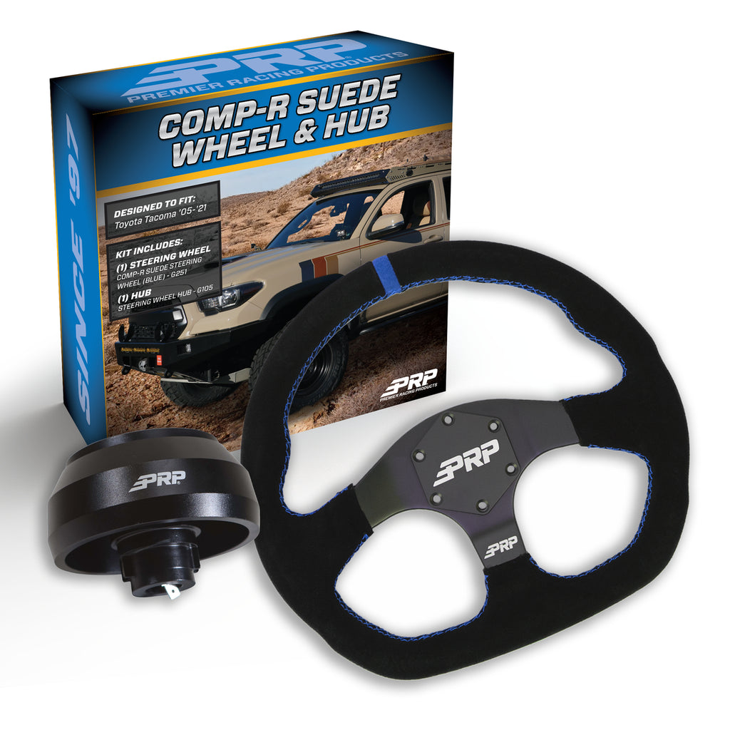 PRP Suede D-Shape Steering Wheel Kit with Tacoma Hub