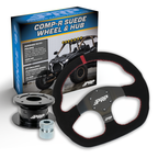 PRP Suede D-Shape Steering Wheel Kit with Quick Release Hub for Polaris RZR, Can Am X3, Arctic Cat Wildcat, EZ-GO, GEM, John Deere Gator