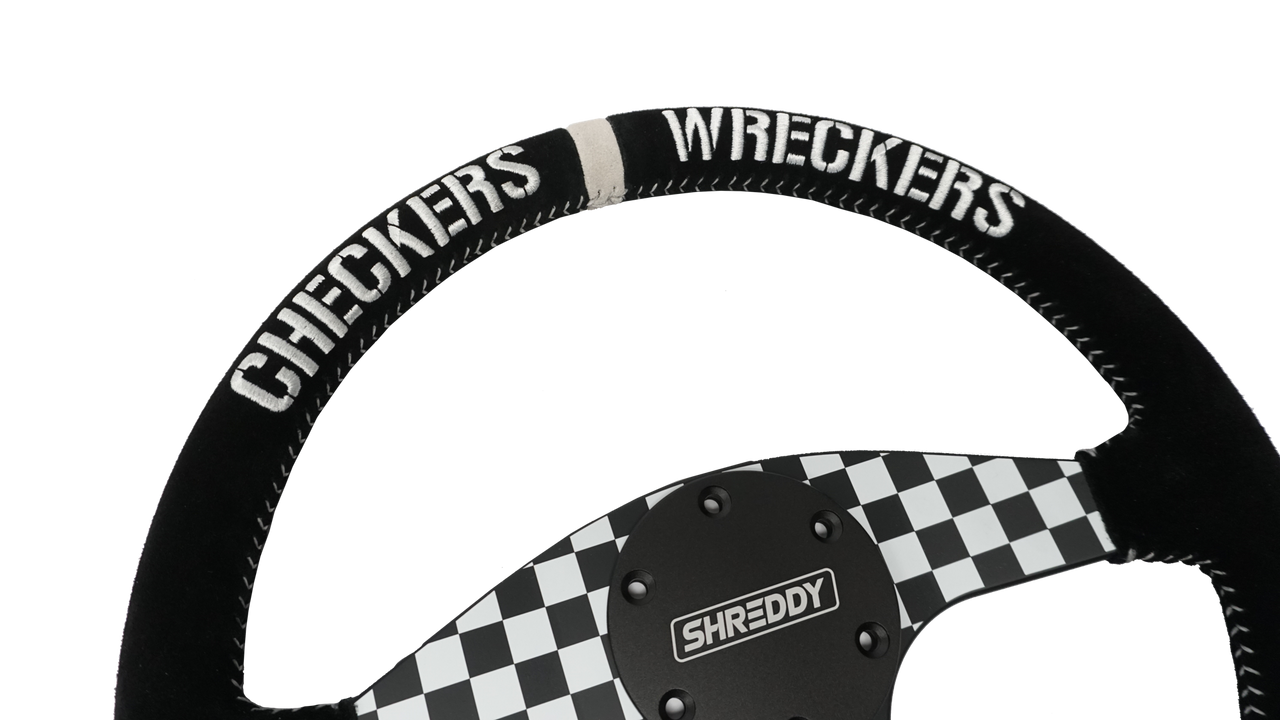 PRP X Shreddy Checkered Steering Wheel, Flat