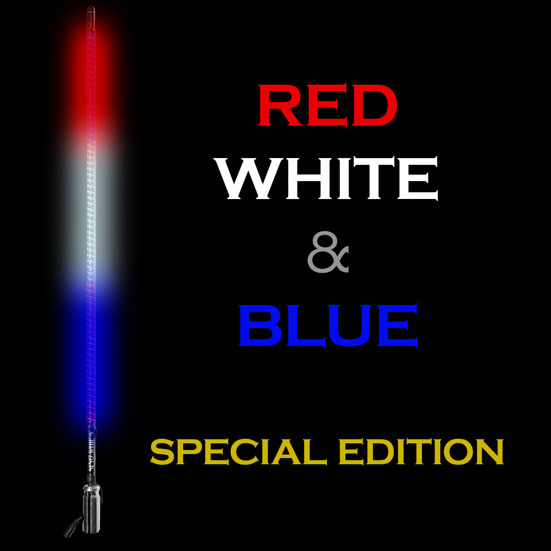 Hyper Color LED Whip – Red White Blue – Kwik-Saw Racing