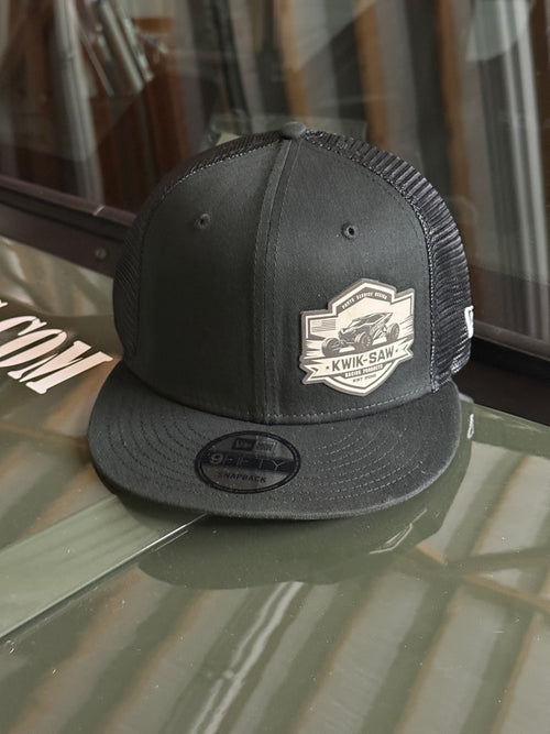 Snapback Hat Flatbill - Black Patch by Kwik-Saw Racing
