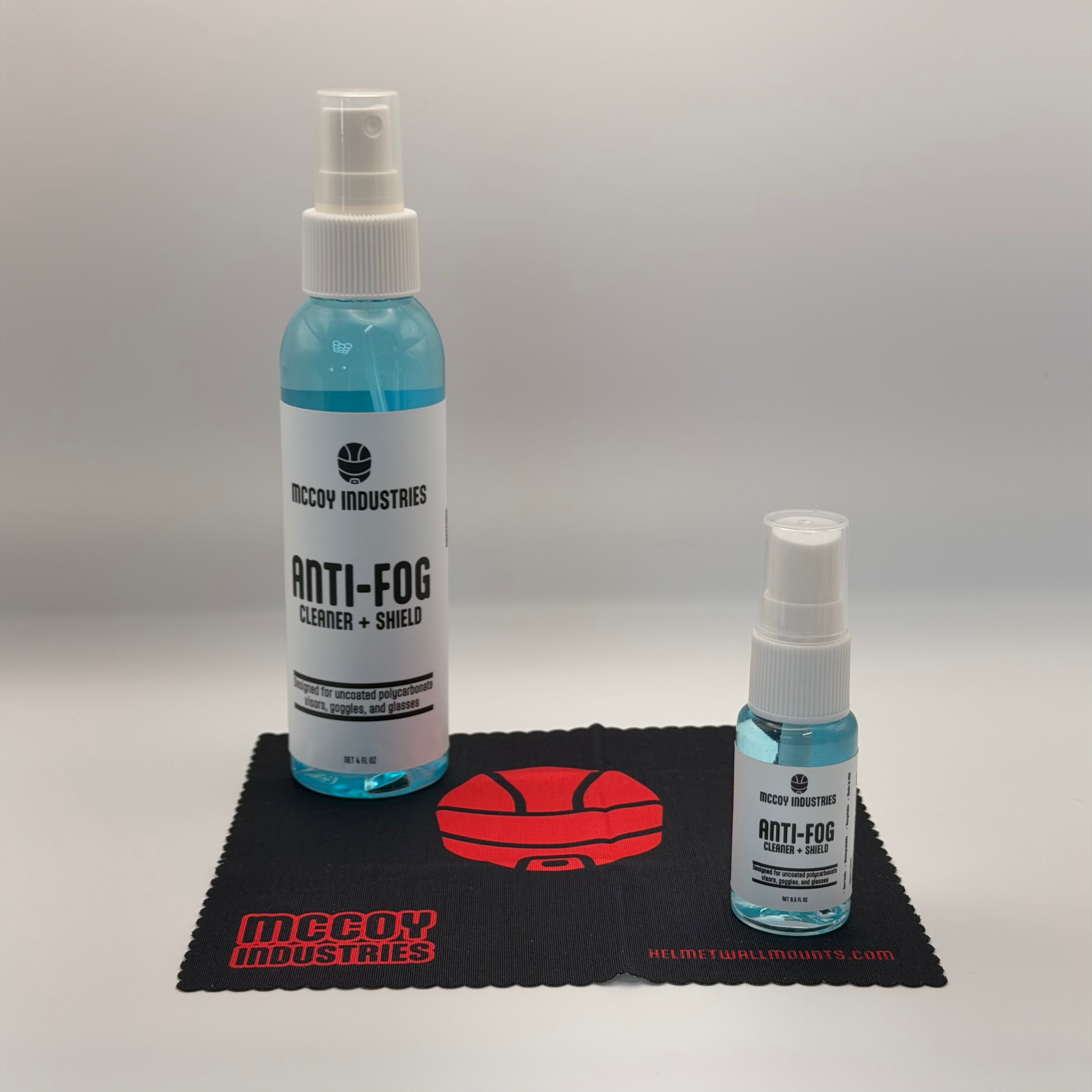 Anti-Fog Cleaner + Shield for Helmet Visors- Cleans & Fights Fog (Microfiber Included)