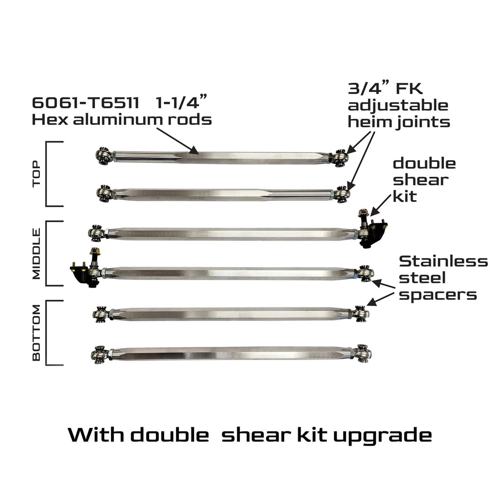 Can-Am Maverick R 6061 Radius Rods & Double Shear Kit