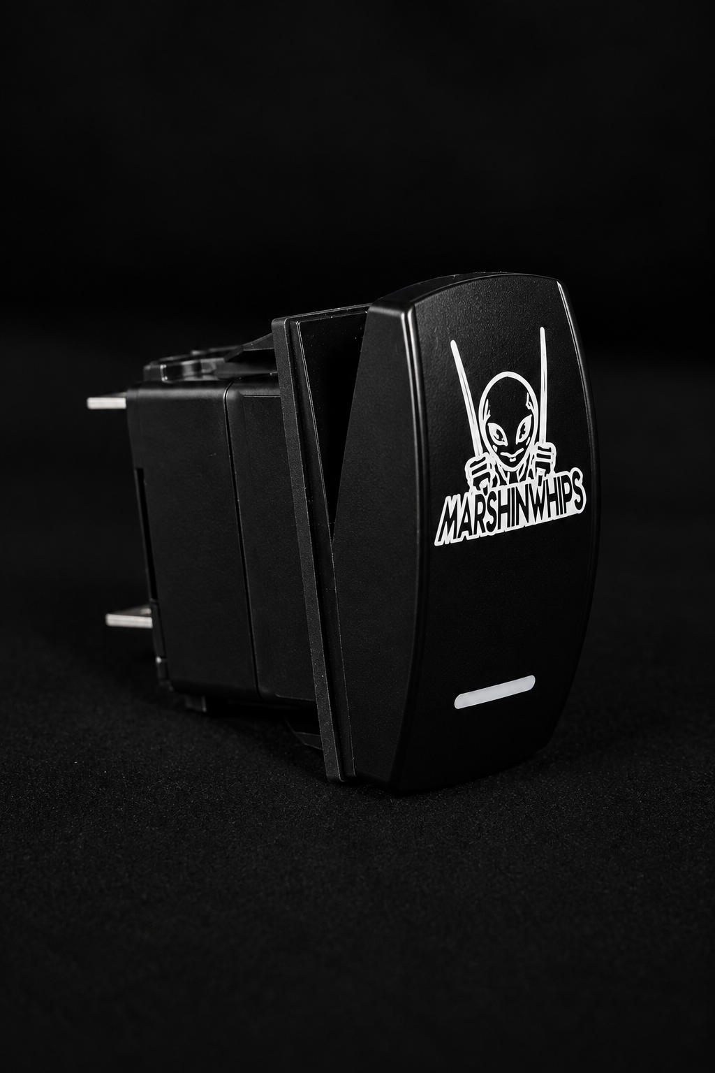 Marshin Whips Illuminated Rocker Switch | Universal LED Control | On/Off Laser-Etched - view 2