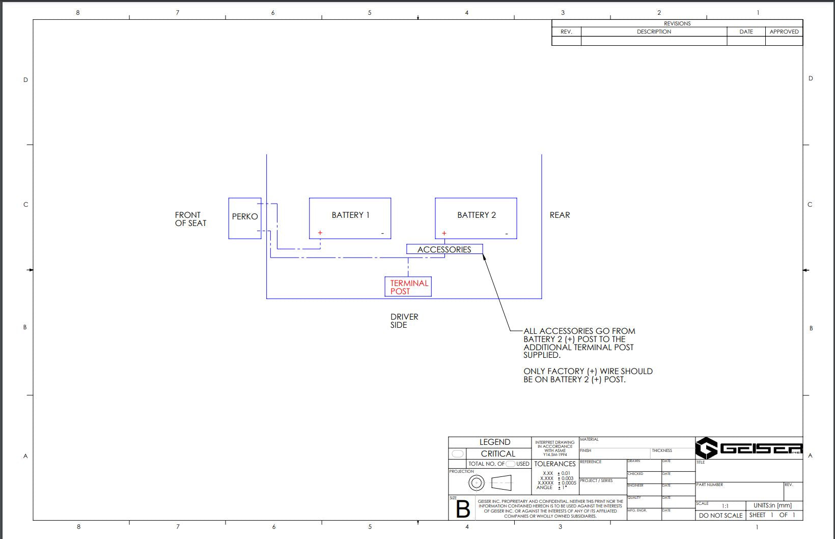 GEISER POLARIS TURBO R & PRO R BATTERY SWITCH KIT
