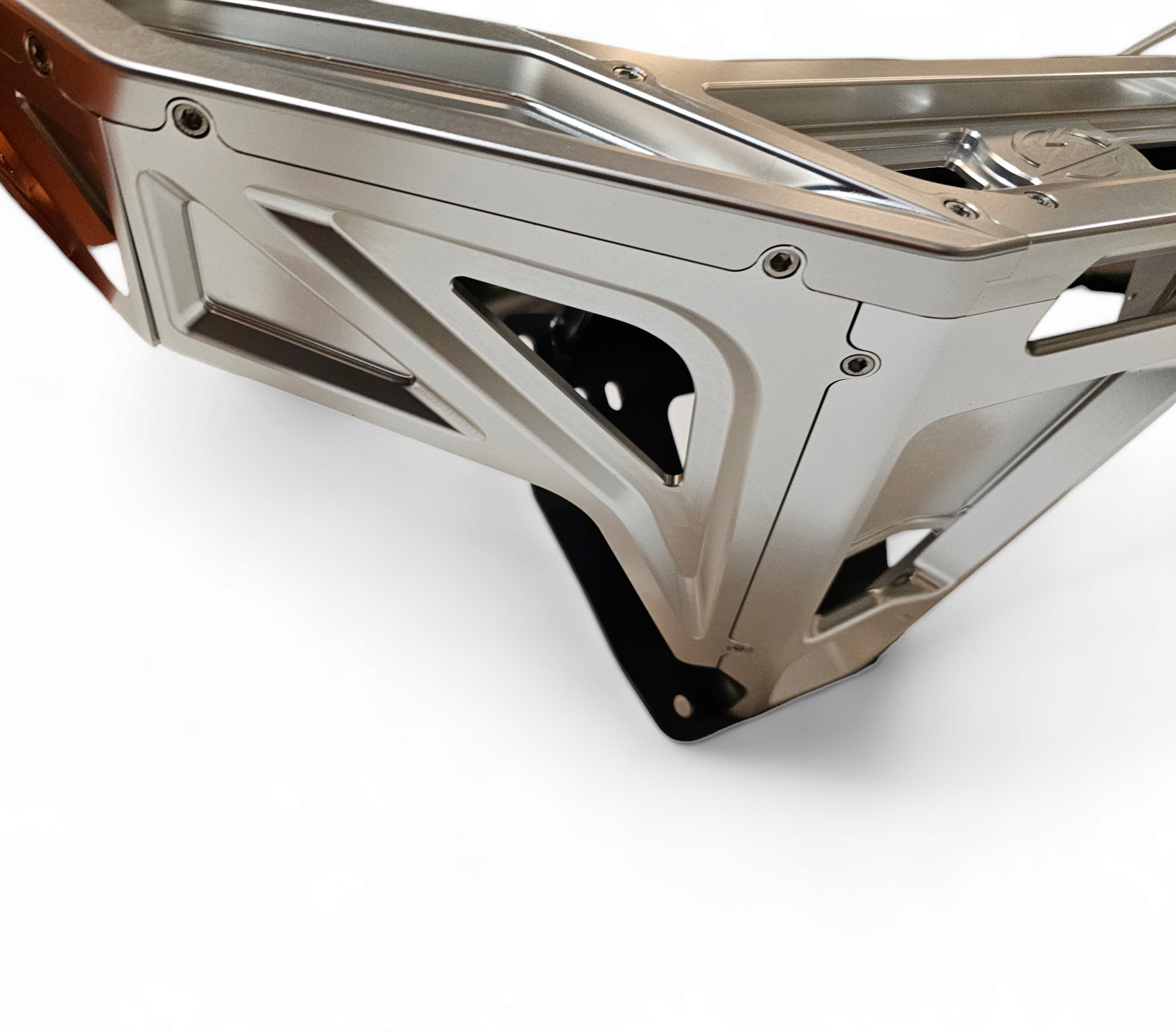 2022-2025 Polaris RZR Pro R, Pro S, Turbo R Machined Billet Front Winch Bumper (Clear Anodize)