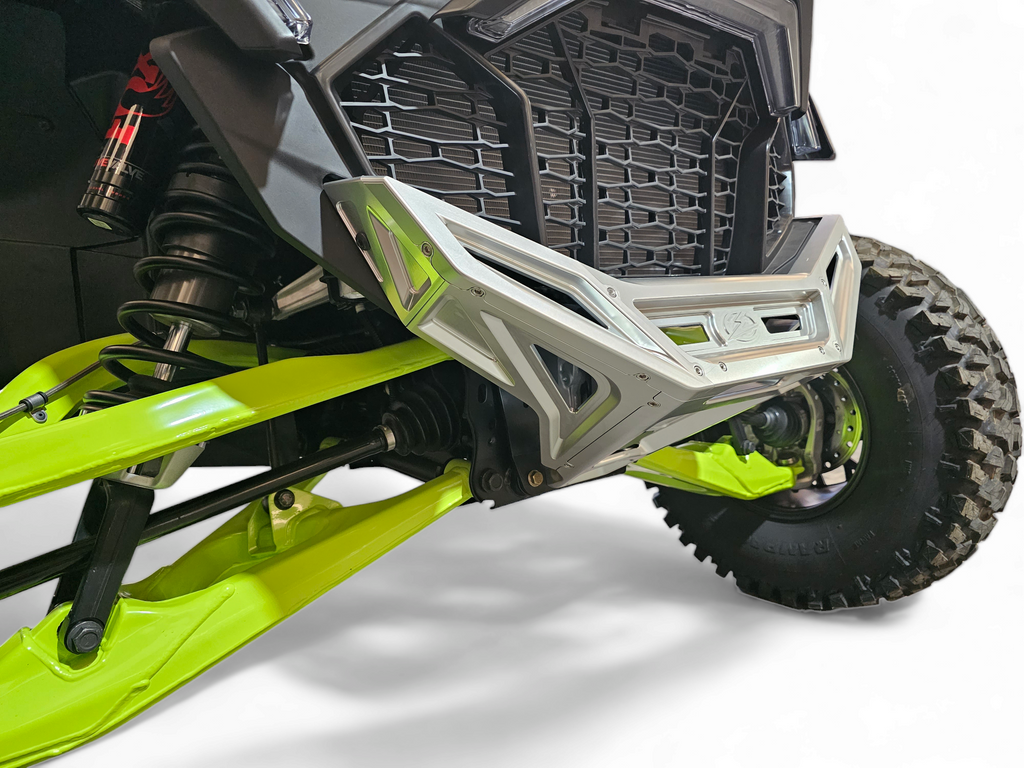 2022-2025 Polaris RZR Pro R, Pro S, Turbo R Machined Billet Front Winch Bumper (Clear Anodize)