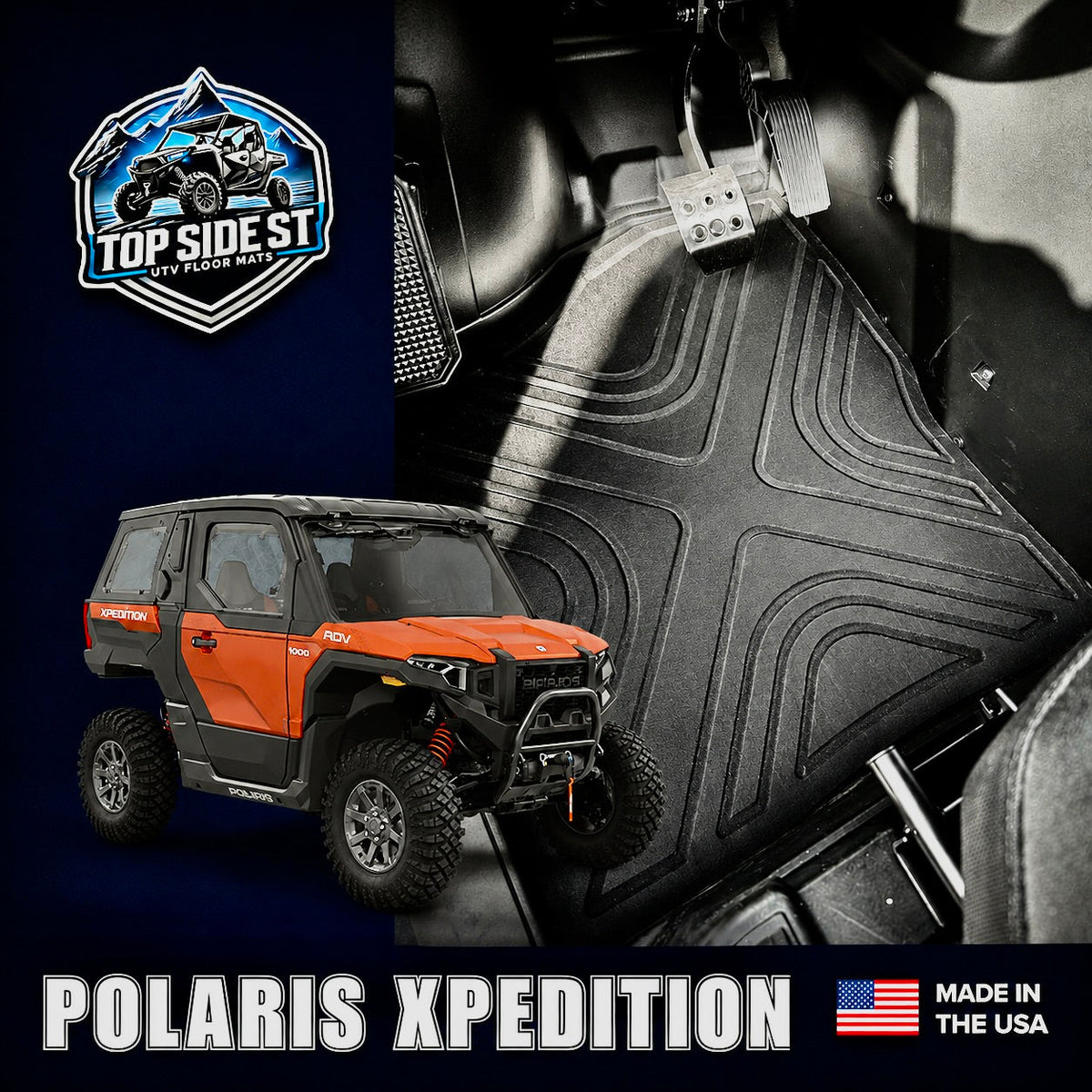 Polaris XPEDITION XP / XP5 / ADV HD 9mm Rubber Mats (2023 - Current) by Top Side Surface Treatments