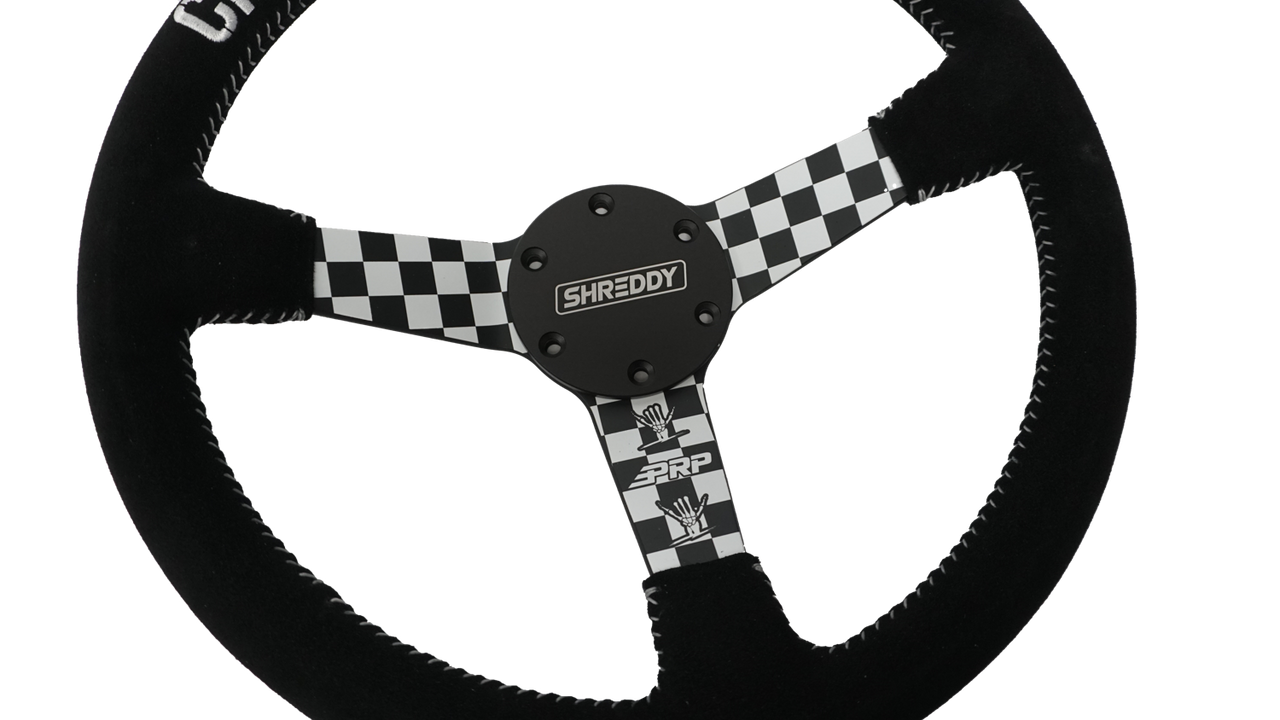 PRP X Shreddy Checkered Steering Wheel, Deep Dish