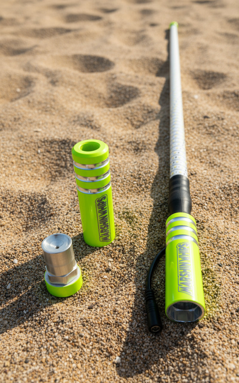 Game Changer LED Whip - Savage Sage Green Single by Marshin Whips