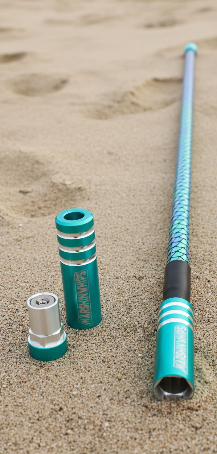 Game Changer LED Whip - Striking Teal Single by Marshin Whips
