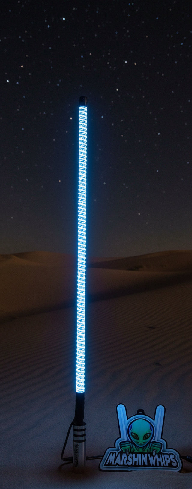 V3 Black Out LED Single Whip | Hex Magnetic Base UTV Light by Marshin Whips
