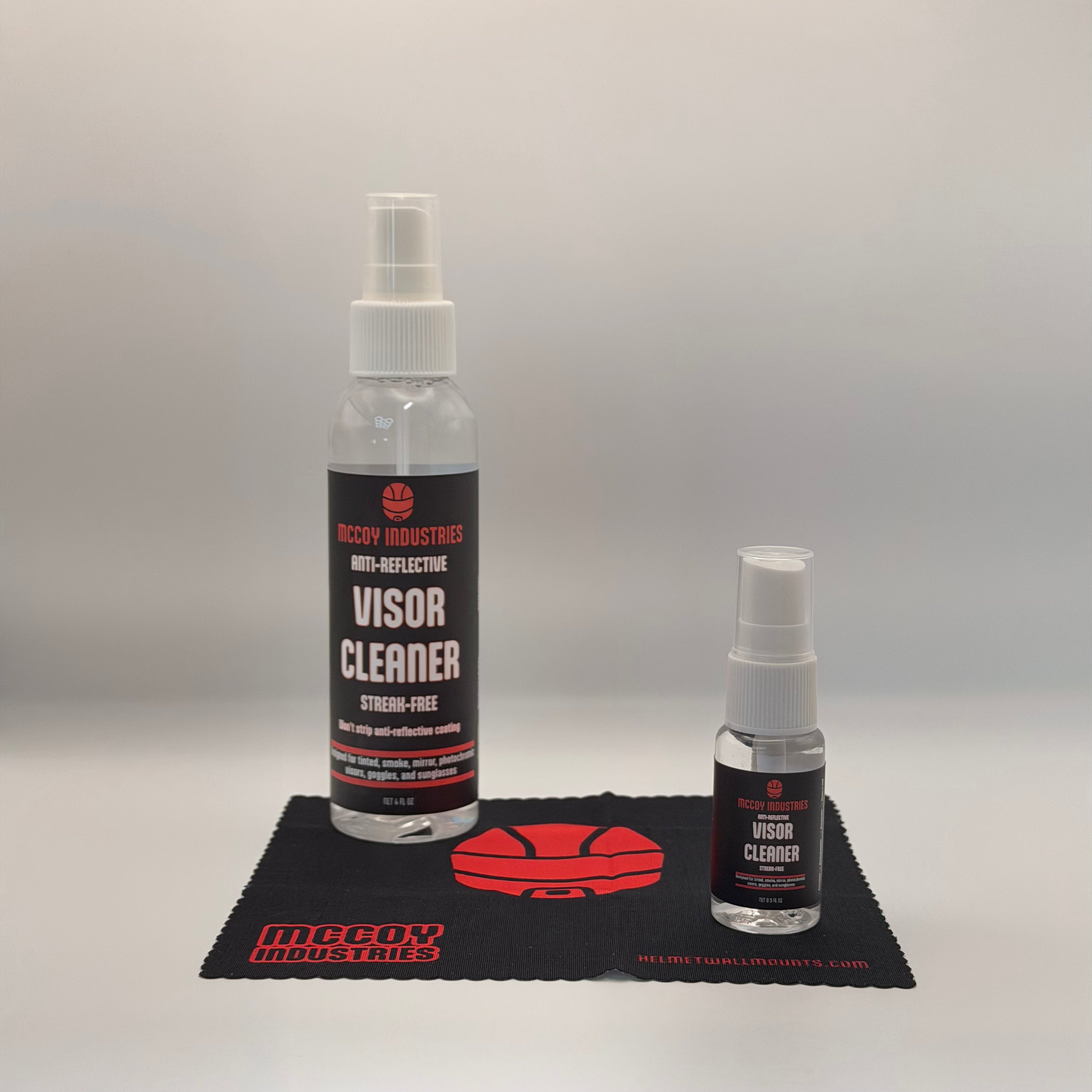 Visor Cleaner- Streak-Free, Safe on Tinted & Coated Visors (Microfiber Included)