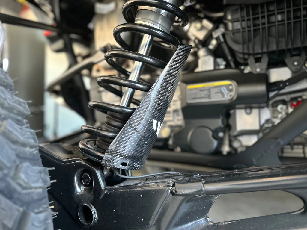 Can-Am Maverick R Carbon Fiber Rear Shock Guard Set image 2