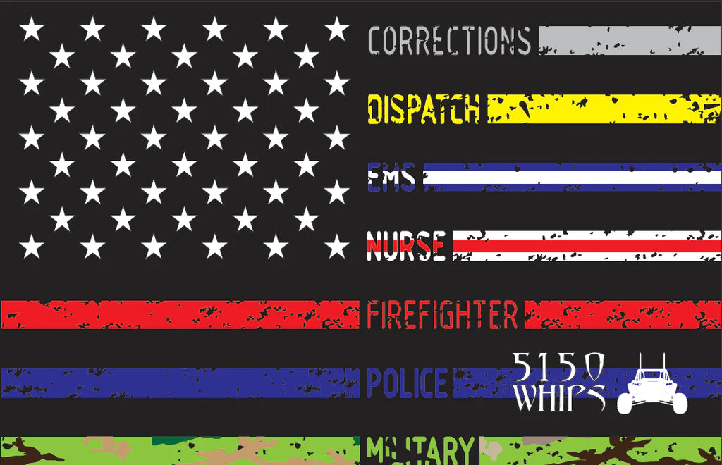 5150 Whips Heavy Duty American Flag (First Responders) image 0