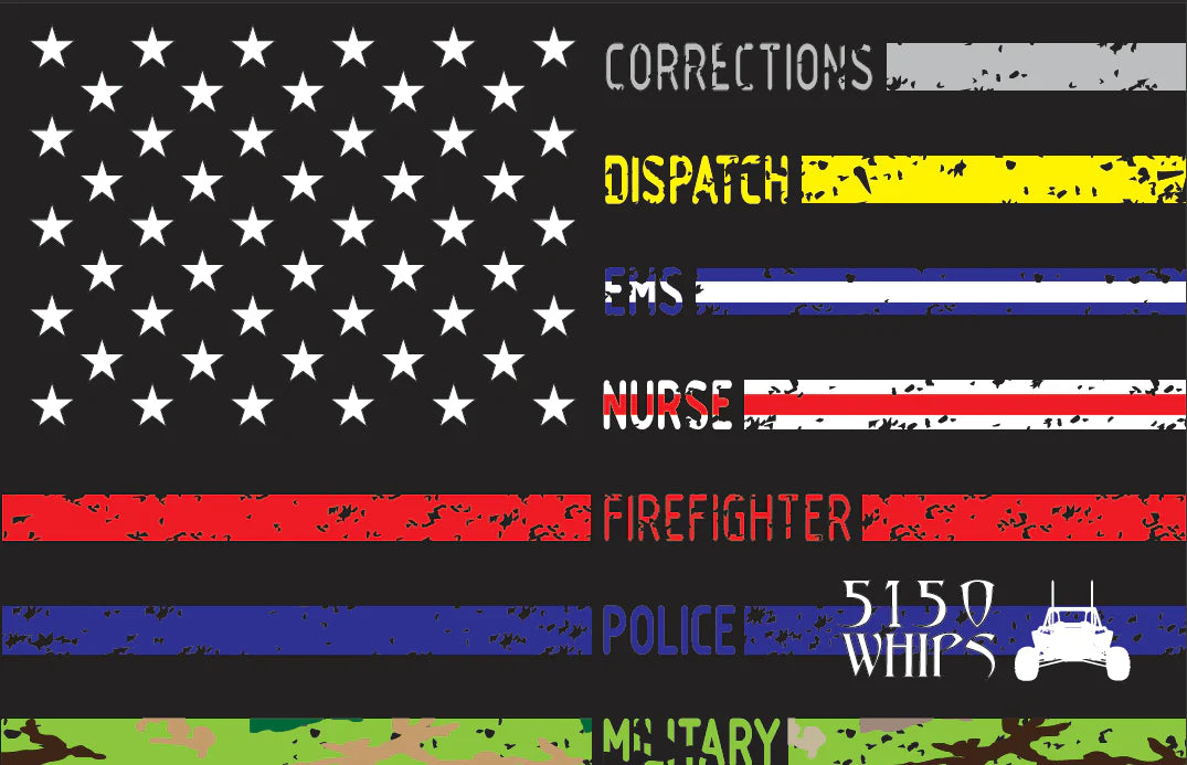 5150 Whips Heavy Duty American Flag (First Responders) image 0