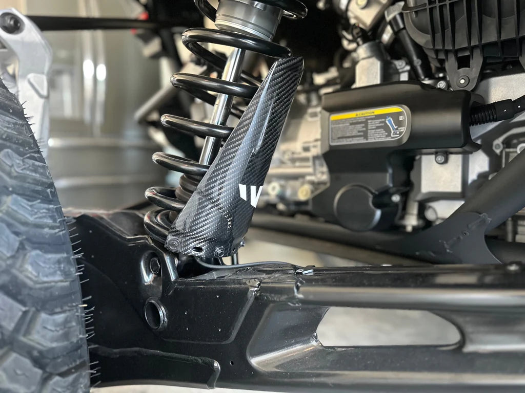 Can-Am Maverick R Carbon Fiber Rear Shock Guard Set image 3