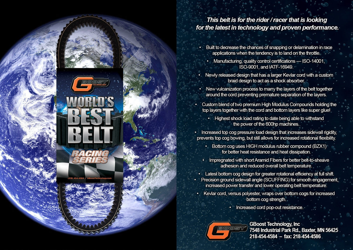 Can Am X3 Defender HD10 HD11 Gboost Worlds Best Race Series Belt
