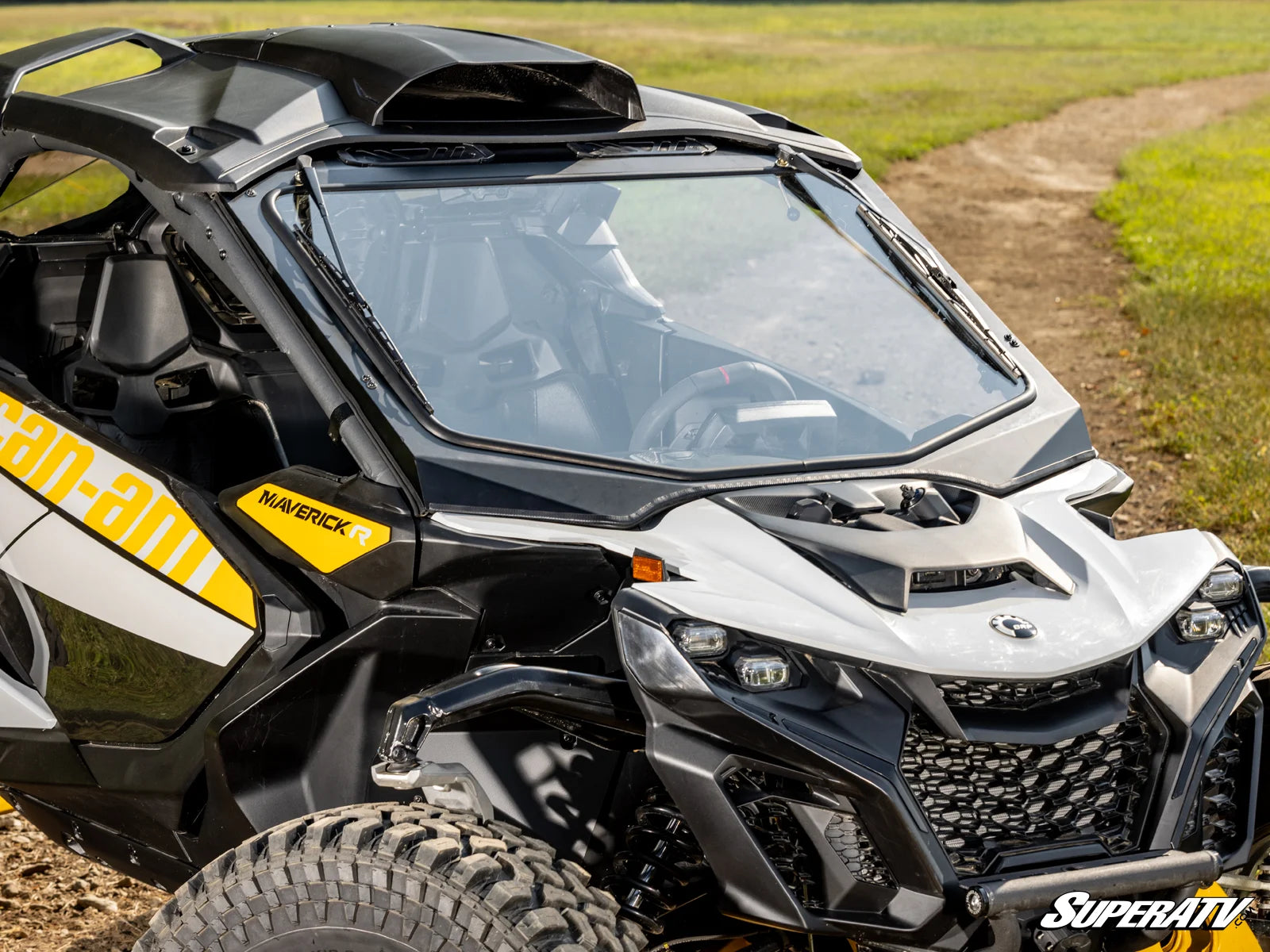 Can-Am Maverick R Glass Windshield With Wipers image 1