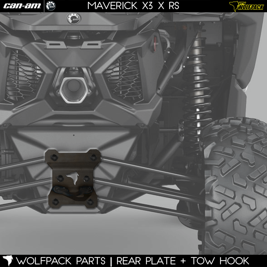 Can Am Maverick X3 Rear Radius Rod Plate Heavy Duty W/ Hook - Utv Wolfpack image 1
