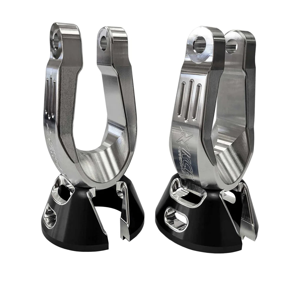 Front Lower Shock Forks & Retainer Cups For Polaris Rzr Pro R & Turbo R - Pair image 1