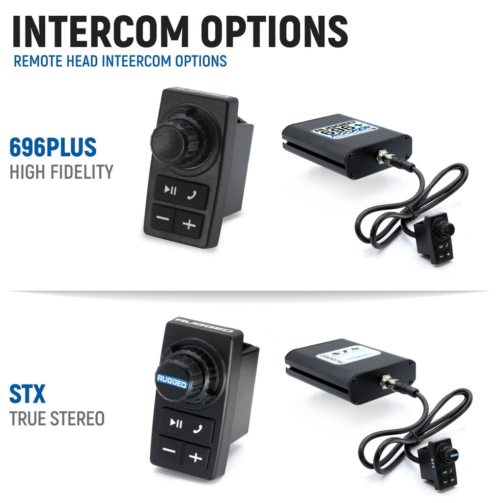 Polaris RZR XP 24+ Complete Communication Kit with Rocker Switch Bluetooth Intercom and 2-Way Radio