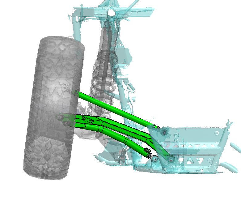 Kawasaki Teryx H2 Elite Desert High Clearance Radius Rod Kit and Sway Bar Link Bundle