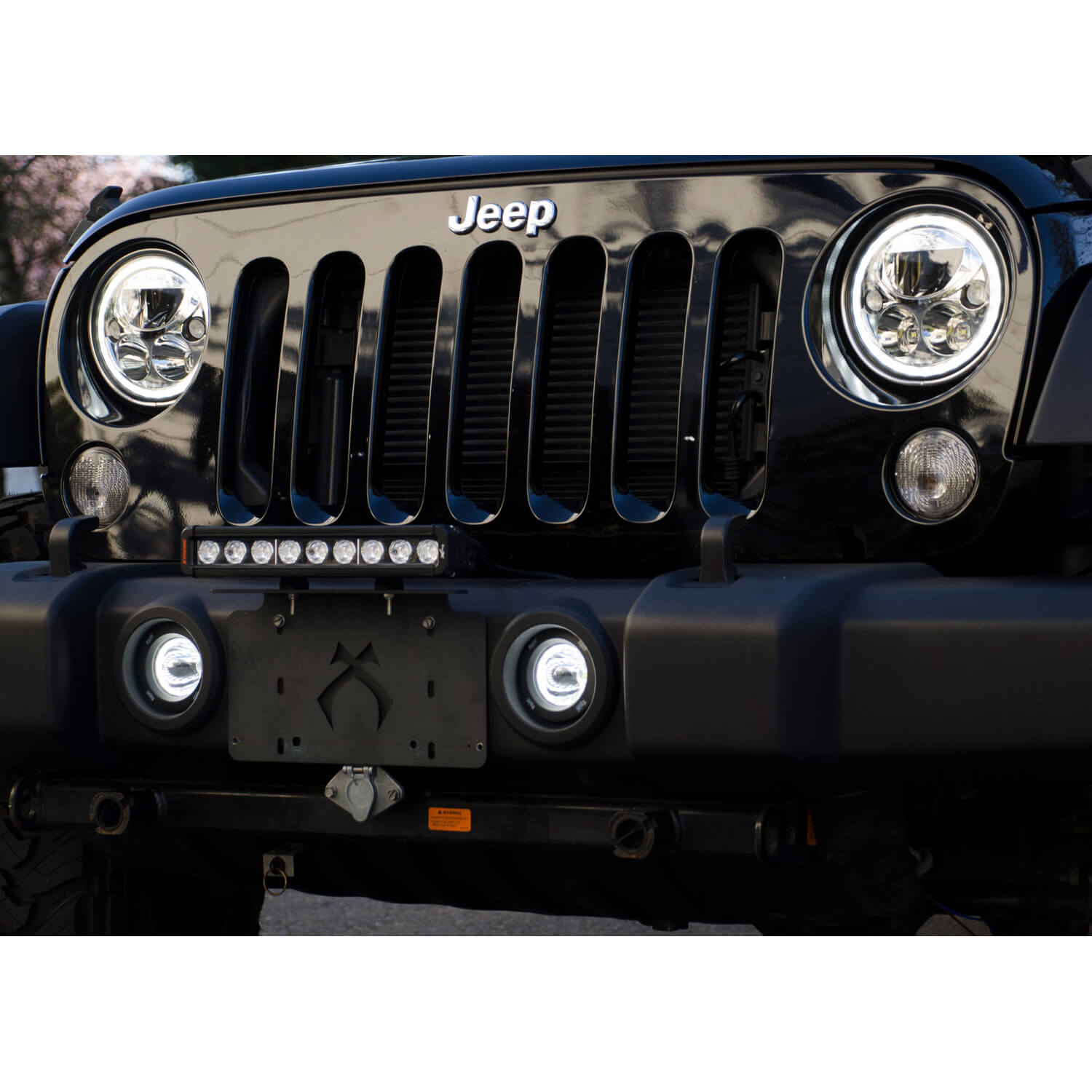 3.7" Optimus Round 15º Beam with Amber Halo LED Light Kit
