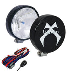 6" Round Black 100 Watt Halogen Off Road Lights with Covers and Harness
