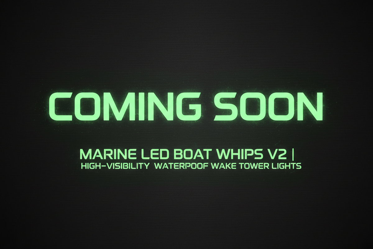Marine LED Boat Whips V2 | High-Visibility Waterproof Wake Tower Lights by Marshin Whips