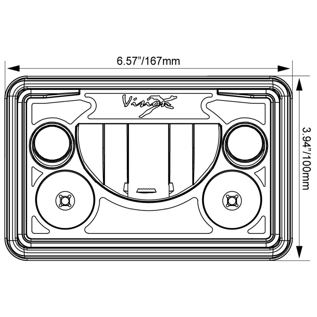 4x6" VX Series LED Headlight Kit - Black Chrome | Amber Halo