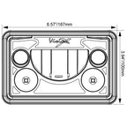 4x6" VX Series LED Headlight Kit - Chrome | Amber Halo