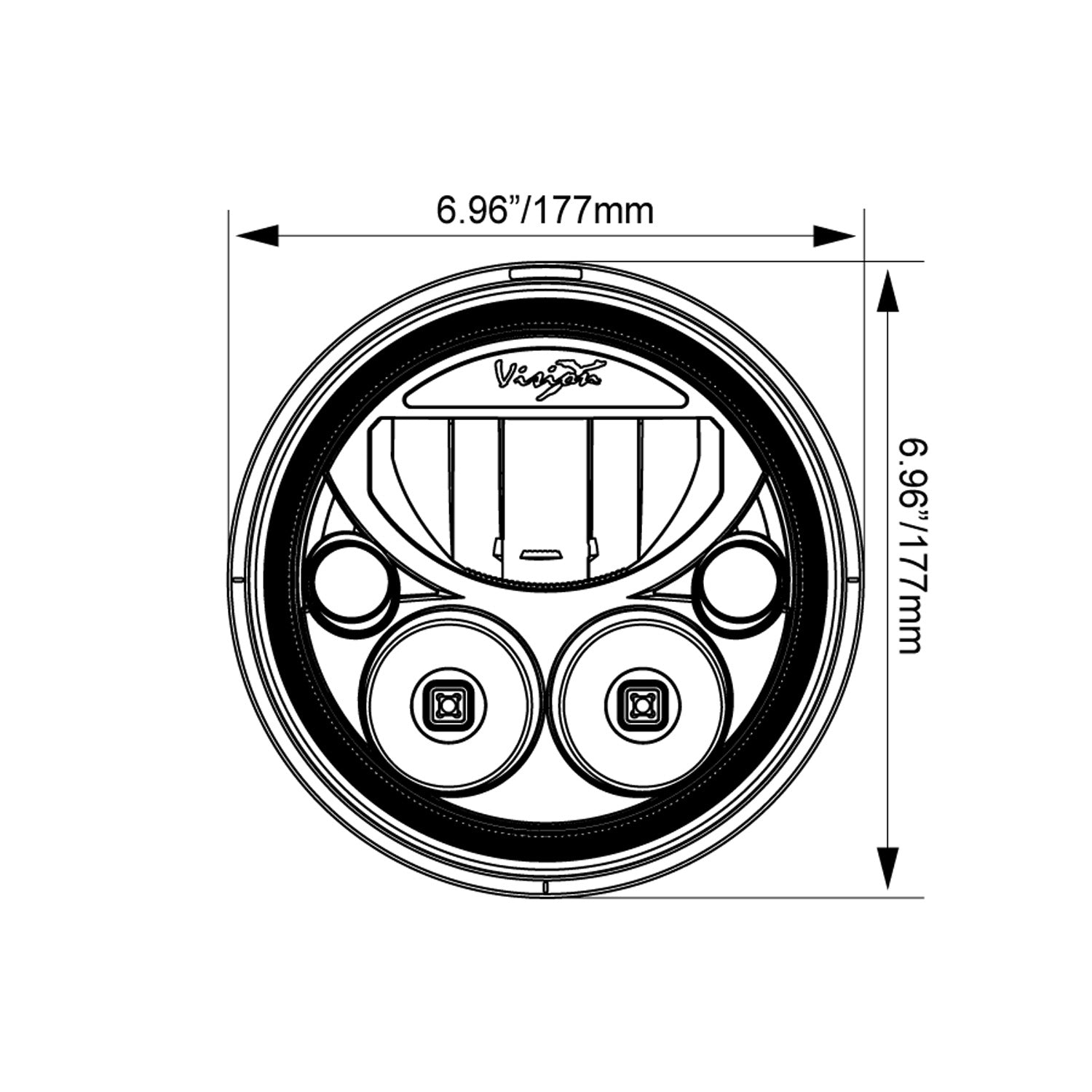7" VX Series LED Headlight Kit - Black Chrome | Amber Halo