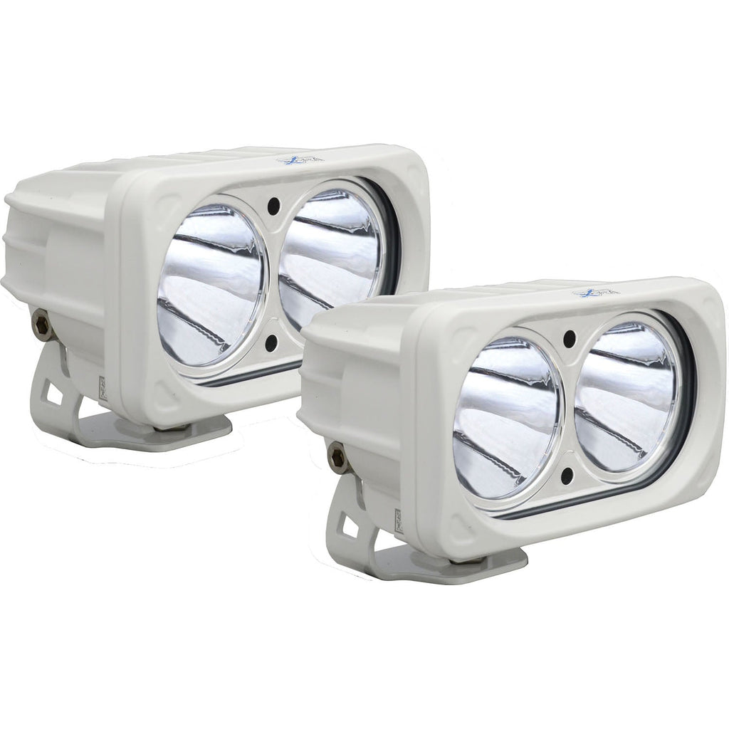 6? White Optimus Dual 10° Beam LED Light Kit